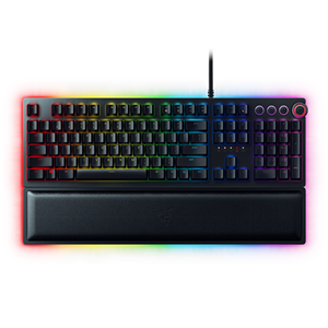 Razer Huntsman Elite Opto-Mechanical Gaming Keyboard with Wrist Rest and Media Keys - Clicky Optical Switch - Chroma RGB Lighting - French Layout