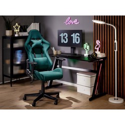 beliani Gamings Stuhl in Grün mit verstellbaren Armlehnen und höhenverstellbarer Fußstütze Modern - Schwarz
