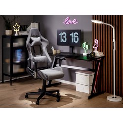 Beliani - Gamings Stuhl in Dunkelgrau mit verstellbaren Armlehnen und höhenverstellbarer Fußstütze Modern - Grau