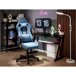 Beliani - Gamings Stuhl in Blau mit verstellbaren Armlehnen und höhenverstellbarer Fußstütze Modern - Blau