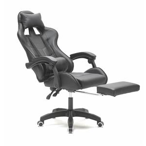 VDD Gamestoel met voetsteun Cyclone tieners - bureaustoel - racing gaming stoel - zwart