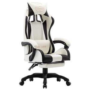 bonnevie Gaming-Stuhl mit Fußstütze Schwarz und Weiß Kunstleder vidaXL327230