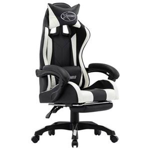vidaXL Bürostuhl Gaming-Stuhl mit Fußstütze Weiß und Schwarz Kunstleder (1 St)