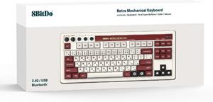 8BitDo Retro Mechanical Keyboard - Fami Edition - Tastatur und Ziffernsatz - Englisch - UK - Braun