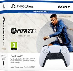 Sony PS5 DualSense draadloze controller - Wit + FIFA 23 PS5 Voucher