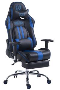 KantoormeubelenPlus Racing Gaming Bureaustoel Kerimaki Kunstleer met voetensteun, Zwart/Blauw