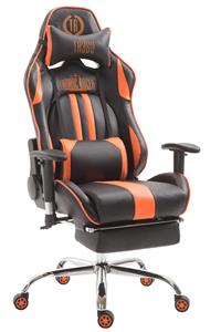 KantoormeubelenPlus Racing Gaming Bureaustoel Kerimaki Kunstleer met voetensteun, Zwart/Oranje