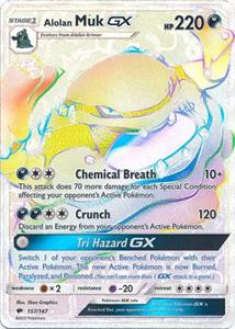 Pokémon Alolan Muk Rainbow GX Hyper Rare Full Art //  kaart