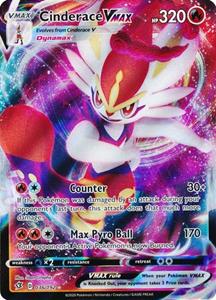 Pokémon >> Cinderace VMAX Full Art - 036/192 //  kaart (Rebel Clash)