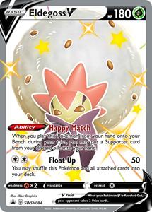 Pokémon > Shiny Eldegoss V Full Art - SHSH084 //  kaart (Shining Fates Promo)