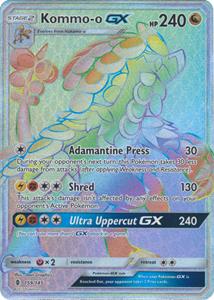 Pokémon Kommo-o Rainbow GX Hyper Rare Full Art //  kaart (TAG-TEAM)