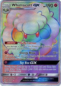 Pokémon Whimsicott Rainbow GX Hyper Rare Full Art //  kaart (TAG-TEAM)
