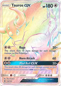 Pokémon Tauros Rainbow GX Hyper Rare Full Art //  kaart (TAG-TEAM)