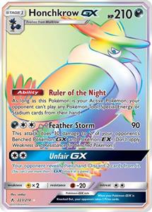 Pokémon Honchkrow Rainbow GX Hyper Rare Full Art //  kaart (TAG-TEAM)