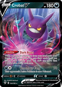 Pokémon > Crobat V - 104/189 //  kaart (Darkness Ablaze)