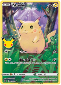 Pokémon Pikachu Holo Rare - 5/25 //  kaart (Celebrations)