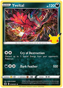 Pokémon Yveltal Holo Rare - 19/25 //  kaart (Celebrations)