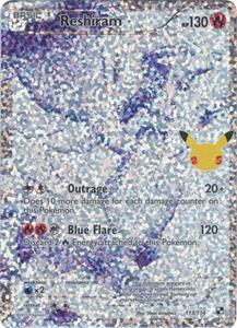 Pokémon Reshiram Ultra Rare - 113/114 //  kaart (Celebrations)