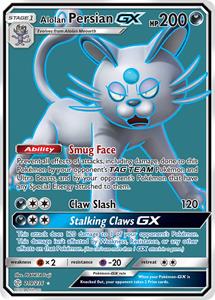 Pokémon Alolan Persian Full Art GX - 219/236 //  kaart (Cosmic Eclipse)