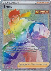 Pokémon Bruno Rainbow Full Art Trainer - 172/163 //  kaart (Battle Styles)