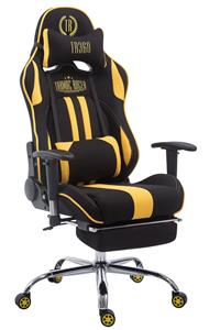 KantoormeubelenPlus Racing Gaming Bureaustoel Kerimaki Stof met voetensteun, Zwart/Geel