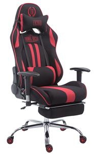 KantoormeubelenPlus Racing Gaming Bureaustoel Kerimaki Stof met voetensteun, Zwart/Rood