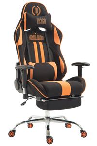 KantoormeubelenPlus Racing Gaming Bureaustoel Kerimaki V1 Stof met voetensteun, Zwart/Oranje