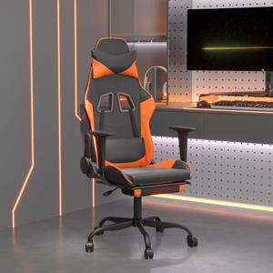 Bonnevie - Gaming-Stuhl mit Massage & Fußstütze Schwarz Orange Kunstleder vidaXL126191