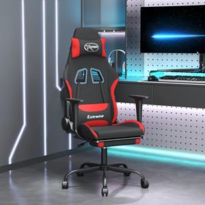 bonnevie Gaming-Stuhl mit Massage & Fußstütze Schwarz und Rot Stoff vidaXL108143