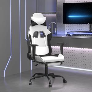 Bonnevie - Gaming-Stuhl mit Massage & Fußstütze Weiß & Schwarz Kunstleder vidaXL776470
