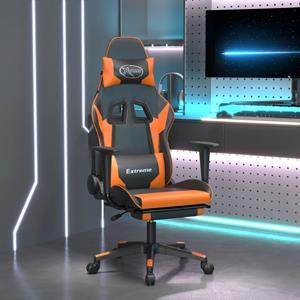 Bonnevie - Gaming-Stuhl mit Massage & Fußstütze Schwarz Orange Kunstleder vidaXL552630