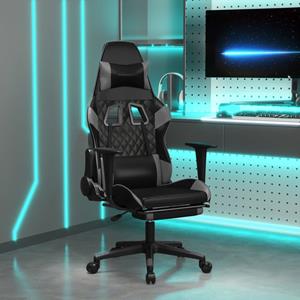 Bonnevie - Gaming-Stuhl mit Massage & Fußstütze Schwarz & Grau Kunstleder vidaXL143060