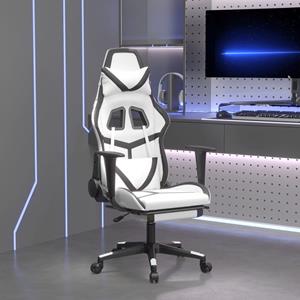 bonnevie Gaming-Stuhl mit Massage & Fußstütze Weiß & Schwarz Kunstleder vidaXL285911
