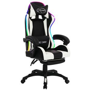 bonnevie Gaming-Stuhl mit rgb LED-Leuchten Weiß und Schwarz Kunstleder vidaXL847438