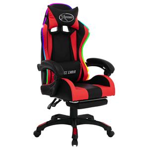 bonnevie Gaming-Stuhl mit RGB LED-Leuchten Rot und Schwarz Kunstleder vidaXL703689