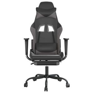 Bonnevie - Gaming-Stuhl mit Fußstütze Schwarz und Grau Kunstleder vidaXL984025