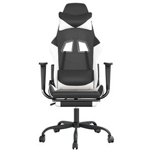 Bonnevie - Gaming-Stuhl mit Fußstütze Schwarz und Weiß Kunstleder vidaXL460791
