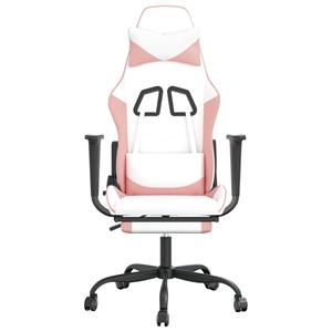 Bonnevie - Gaming-Stuhl mit Fußstütze Weiß und Rosa Kunstleder vidaXL328962