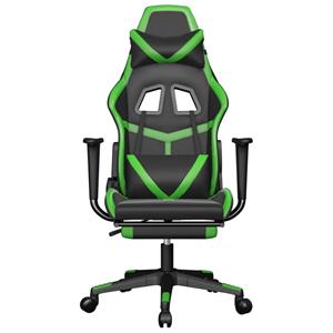Bonnevie - Gaming-Stuhl mit Fußstütze Schwarz und Grün Kunstleder vidaXL317997