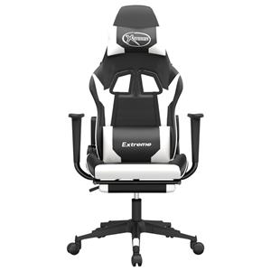 Bonnevie - Gaming-Stuhl mit Fußstütze Schwarz und Weiß Kunstleder vidaXL623468
