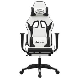 Bonnevie - Gaming-Stuhl mit Fußstütze Weiß und Schwarz Kunstleder vidaXL925477