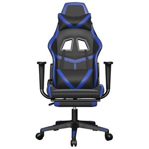 Bonnevie - Gaming-Stuhl mit Fußstütze Schwarz und Blau Kunstleder vidaXL62577