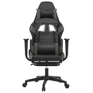 Bonnevie - Gaming-Stuhl mit Fußstütze Schwarz und Grau Kunstleder vidaXL311897