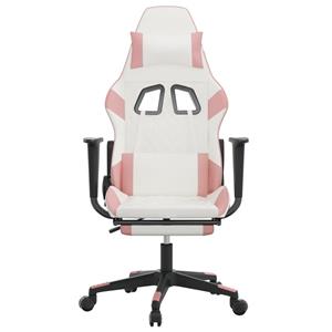 Bonnevie - Gaming-Stuhl mit Fußstütze Weiß und Rosa Kunstleder vidaXL867931