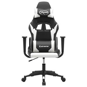 Bonnevie - Gaming-Stuhl mit Massagefunktion Schwarz und Weiß Kunstleder vidaXL58312