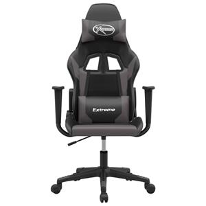 bonnevie Gaming-Stuhl mit Massagefunktion Schwarz und Grau Kunstleder vidaXL53798