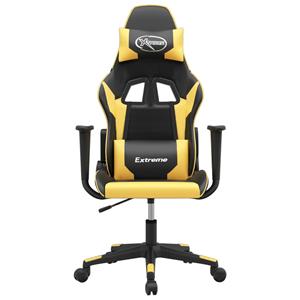 Bonnevie - Gaming-Stuhl mit Massagefunktion Schwarz & Golden Kunstleder vidaXL82566
