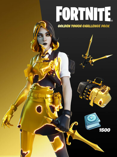 Epic Games Fortnite - Golden Touch Challenge Pack + 1500 V-Bucks Challenge