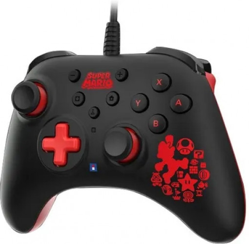 Hori Wired Controller Turbo - Mario Black & Red