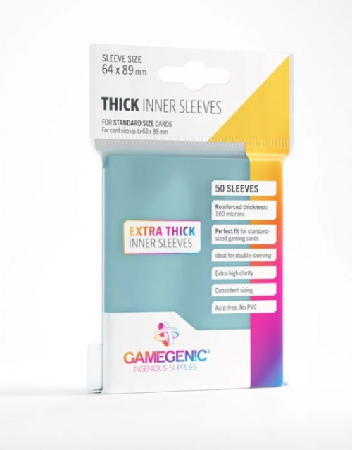GameGenic  Thick Inner Card Sleeves Transparant (50 stuks)